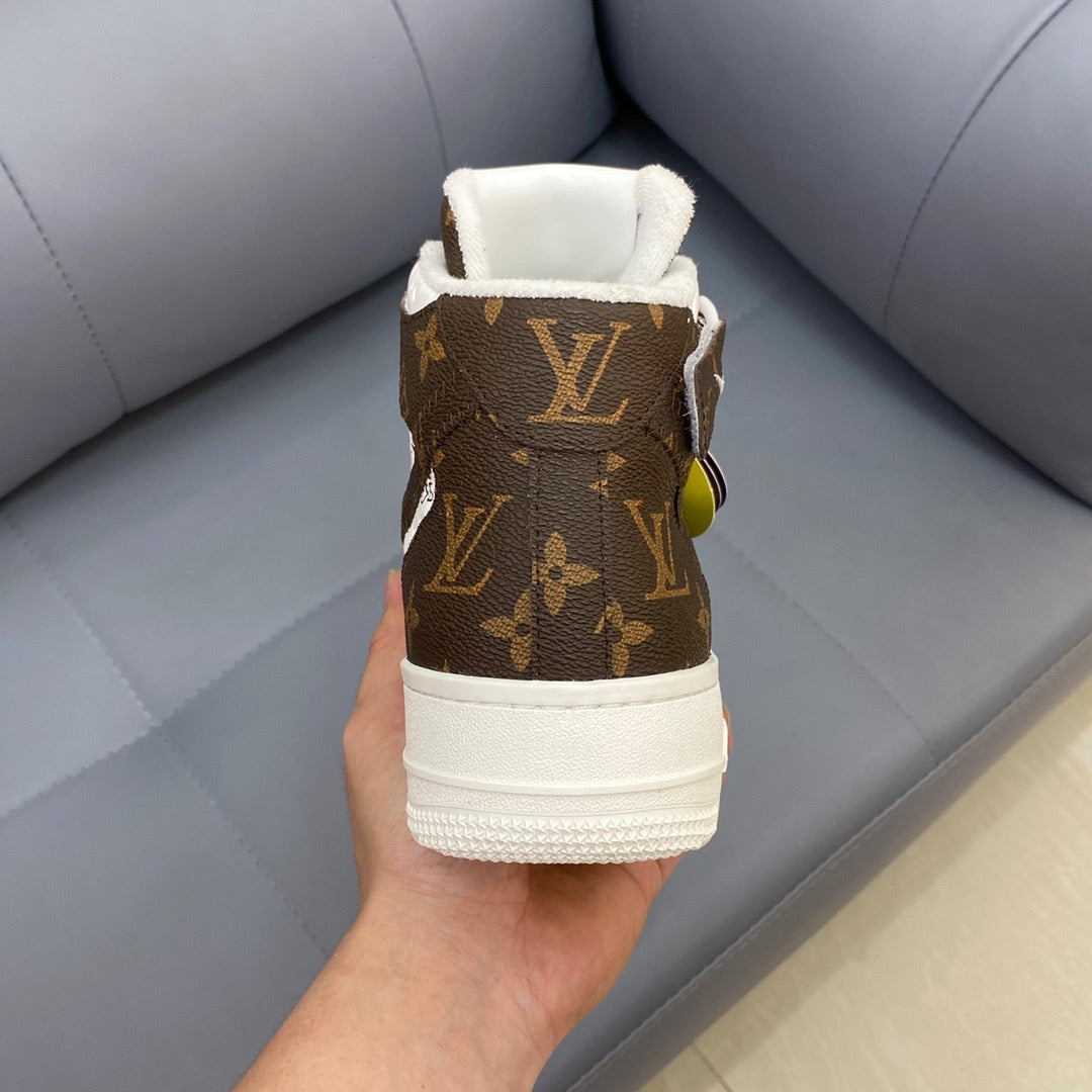 Louis Vuitton X Nike Air Force brown and White