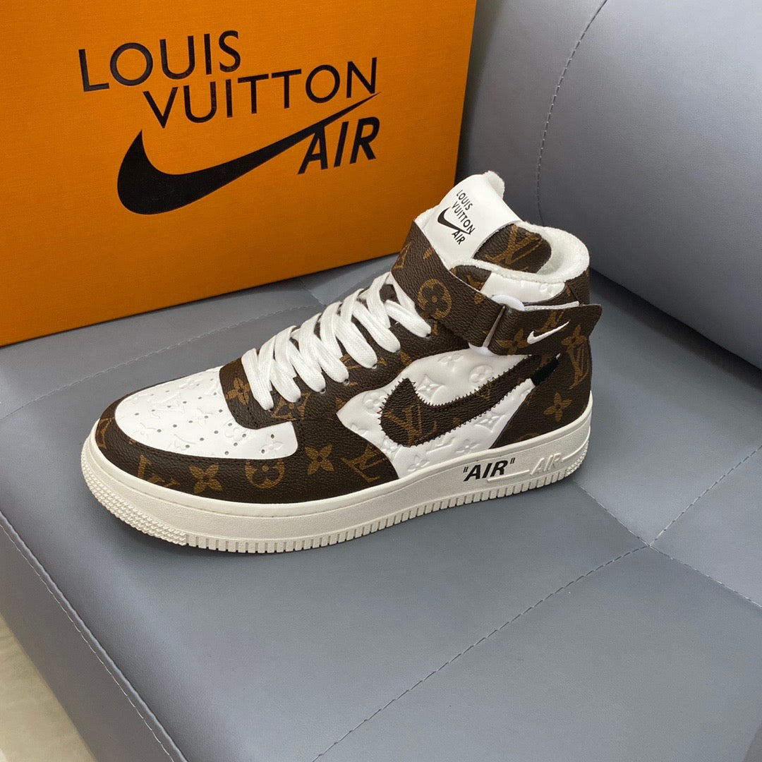 Louis Vuitton X Nike Air Force brown and White